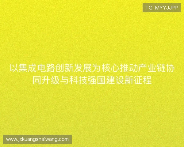 以集成电路创新发展为核心推动产业链协同升级与科技强国建设新征程